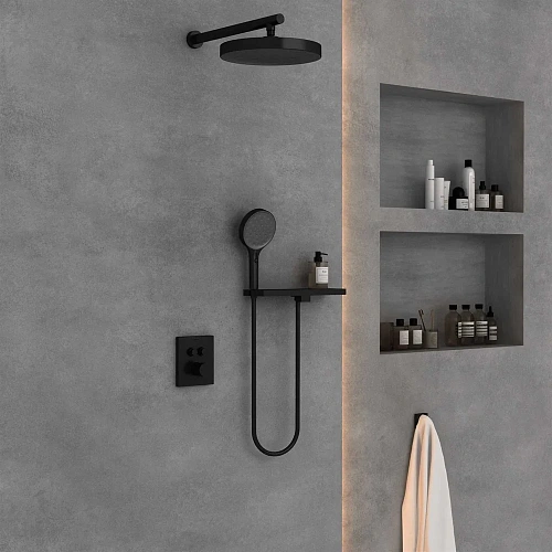 Душевая система Vincea Inspire VSFW-3I21T2RMB встраиваемая, термостатический, 2 режима, черный Душевая система Vincea Inspire VSFW-3I21T2RMB встраиваемая, термостатический, 2 режима, черный