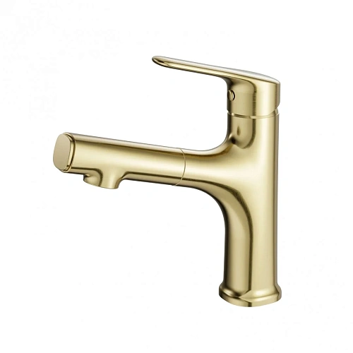 Смеситель для раковины Wonzon & Woghand с выдвижным изливом, брашированное золото (WW-AE4151-BG) Смеситель для раковины Wonzon & Woghand с выдвижным изливом, брашированное золото (WW-AE4151-BG)