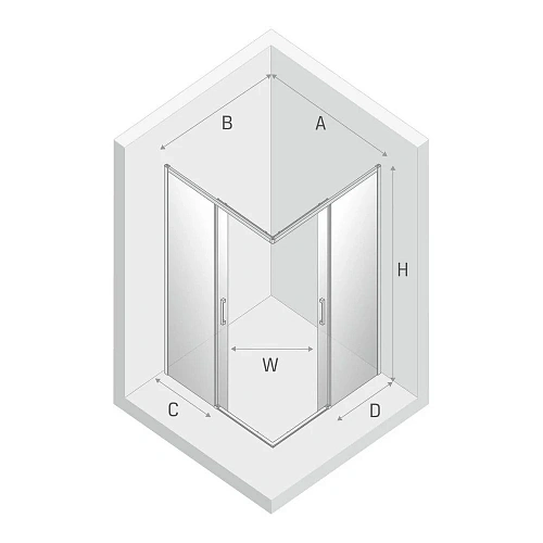 Душевой уголок NEW TRENDY PRIME 90x80x200 D-0296A/D-0295A (хром) Душевой уголок NEW TRENDY PRIME 90x80x200 D-0296A/D-0295A (хром)