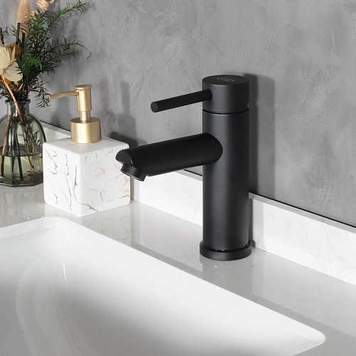 Смеситель для раковины Gid Berlin SS080-BM-K SS080BMK черный матовый Смеситель для раковины Gid Berlin SS080-BM-K SS080BMK черный матовый