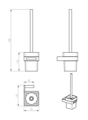 Ершик для унитаза Boheme Chrome Q 10954-CR Ершик для унитаза Boheme Chrome Q 10954-CR
