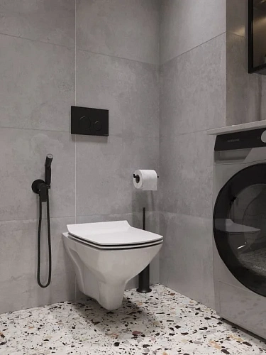 Гигиенический душ Cersanit BRASKO BLACK (A64103) встраиваемый однорычажный черный 64103 Гигиенический душ Cersanit BRASKO BLACK (A64103) встраиваемый однорычажный черный 64103