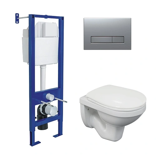 Комплект инсталляции BERGES ATOM 410 с клавишей смыва Atom Line матовый хром, унитазом Gamma и сиденьем Gamma PS, микролифт 043339 Комплект инсталляции BERGES ATOM 410 с клавишей смыва Atom Line матовый хром, унитазом Gamma и сиденьем Gamma PS, микролифт 043339