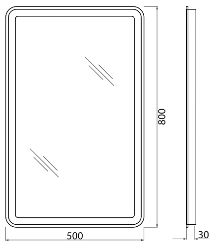 Зеркало BelBagno SPC-MAR-500-800-LED-BTN 12W 220-240V 500x30x800 с подсветкой и кнопочным выключателем Зеркало BelBagno SPC-MAR-500-800-LED-BTN 12W 220-240V 500x30x800 с подсветкой и кнопочным выключателем