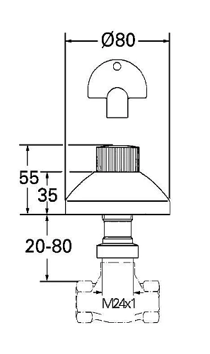 Внешняя часть скрытой вентильной головки GROHE (19840000) Внешняя часть скрытой вентильной головки GROHE (19840000)