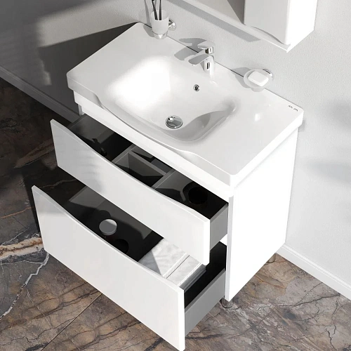 Тумба под раковину AM.PM Like M80FSX0802WG напольная, 80 см, белый Тумба под раковину AM.PM Like M80FSX0802WG напольная, 80 см, белый