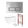 Комплект инсталляции TECE TECEspring Base K401201WCR с клавишей смыва, хром глянцевый и унитазом модель R Комплект инсталляции TECE TECEspring Base K401201WCR с клавишей смыва, хром глянцевый и унитазом модель R