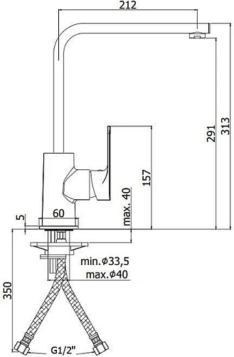 Смеситель для кухни Paffoni Sly SY180CR Смеситель для кухни Paffoni Sly SY180CR