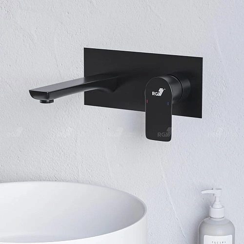 Смеситель для раковины RGW Shower Panels SP-46B встраиваемый черный Смеситель для раковины RGW Shower Panels SP-46B встраиваемый черный