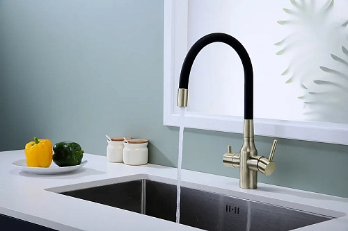 Смеситель для кухни Paulmark Salix бронза Sa213419-BR Смеситель для кухни Paulmark Salix бронза Sa213419-BR