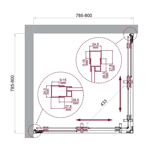 Душевой уголок BelBagno LUCE-A-2-80-C-Cr Душевой уголок BelBagno LUCE-A-2-80-C-Cr