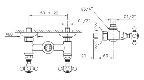 Смеситель для душа Nicolazzi Tradizionale 1425CR18 хром/Dames Anglaises Смеситель для душа Nicolazzi Tradizionale 1425CR18 хром/Dames Anglaises