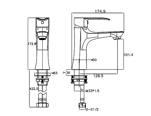 Смеситель для раковины ARROW AG4107, хром Смеситель для раковины ARROW AG4107, хром