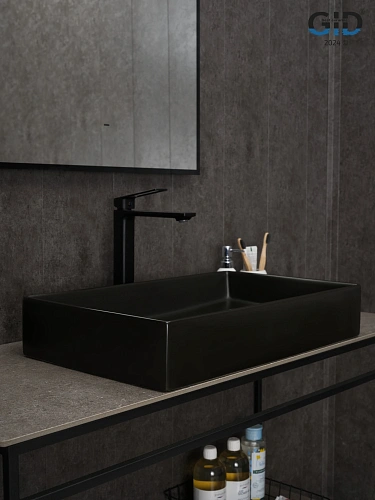 Раковина Gid Bm9496 53363 накладная черная матовая 60.5x37x11 Раковина Gid Bm9496 53363 накладная черная матовая 60.5x37x11