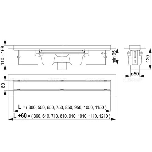 Душевой лоток AlcaPlast APZ1006 Professional APZ1006-550 550 мм Душевой лоток AlcaPlast APZ1006 Professional APZ1006-550 550 мм