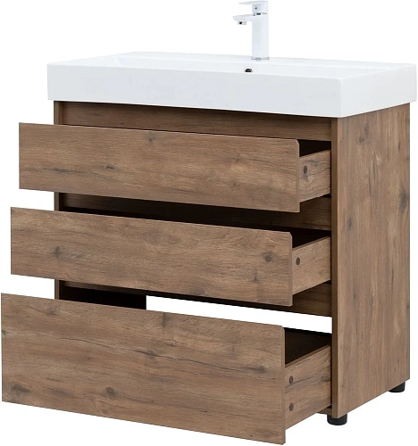 Тумба под раковину Aquanet Nova Lite 85 дуб рустикальный (3 ящика) 00302477 Тумба под раковину Aquanet Nova Lite 85 дуб рустикальный (3 ящика) 00302477