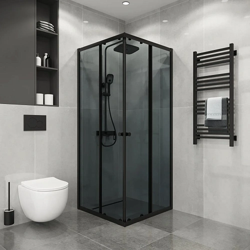 Душевой уголок Niagara Eco NG-1010-14QT (100x100x190) квадратная, раздвиж, профиль черный, стекло тонированное (4мм) Душевой уголок Niagara Eco NG-1010-14QT (100x100x190) квадратная, раздвиж, профиль черный, стекло тонированное (4мм)