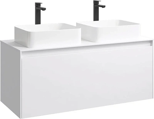 Корпус тумбы под раковину подвесной, 120 см без фасадов AQWELLA Mobi MOB0112W цвет белый Корпус тумбы под раковину подвесной, 120 см без фасадов AQWELLA Mobi MOB0112W цвет белый