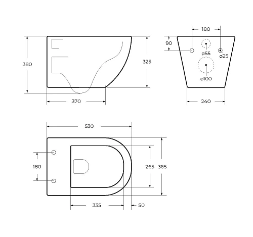 Унитаз подвесной CEZARES RELAX CZR-3806-53-TH-TOR/SC безободковый с сиденьем Унитаз подвесной CEZARES RELAX CZR-3806-53-TH-TOR/SC безободковый с сиденьем