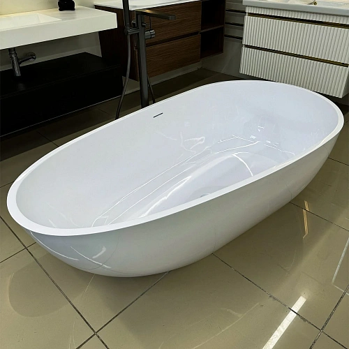 Ванна отдельностоящая Marmo-Elite Бергамо B-BA167-84 1700x840 из искусственного камня, без перелива, глянцевая Ванна отдельностоящая Marmo-Elite Бергамо B-BA167-84 1700x840 из искусственного камня, без перелива, глянцевая