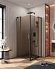 Картинка анонса товара «душевой уголок cezares slider-ah-2-90/100-100/110-br-nero 90-100x100-110см стекло тонированное (бронза), профиль черный»