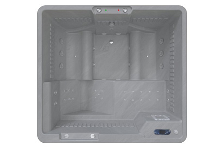 Мини бассейн Radomir г/а Цезарь Platinum 1-30-0-0-5-0501С, серый мрамор, 1890х1740, рама-подставка, слив-перелив, 20 форсунок гидромассажа, система turbo-pool - 2 шт., СПА-контроллер, 15 форсунок аэромассажа, подсветка 1 лампа, система фильтрации, дезинфе