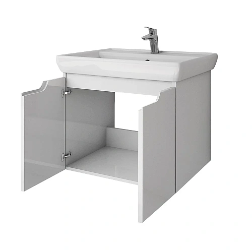 Тумба под раковину DREJA Q (D), 60 см, подвесная, 2 дверцы, белый глянец 99.1001 Тумба под раковину DREJA Q (D), 60 см, подвесная, 2 дверцы, белый глянец 99.1001