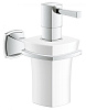 Картинка анонса товара «дозатор жидкого мыла grohe grandera керамический, с держателем, хром (40627000)»