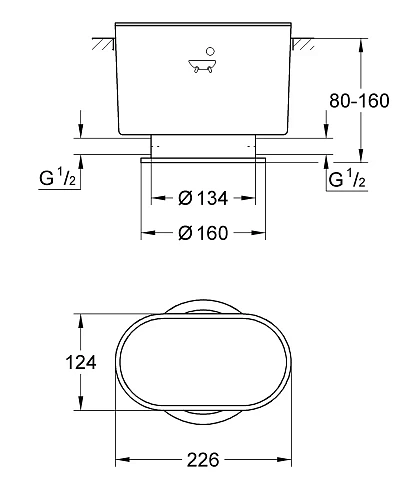 Монтажный набор для напольного смесителя GROHE Atrio (45473000) Монтажный набор для напольного смесителя GROHE Atrio (45473000)
