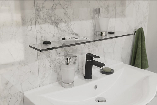 Полка STWORKI Glass Shelf 70 полкодержатели черные 440777 Полка STWORKI Glass Shelf 70 полкодержатели черные 440777