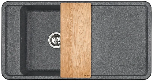 Кухонная мойка Aquaton Беллис 97 1A725132BS210 из литого мрамора, графит Кухонная мойка Aquaton Беллис 97 1A725132BS210 из литого мрамора, графит