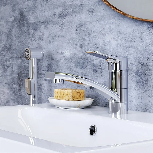 Смеситель для раковины Damixa Origin Bit 770230000 с гигиеническим душем Смеситель для раковины Damixa Origin Bit 770230000 с гигиеническим душем