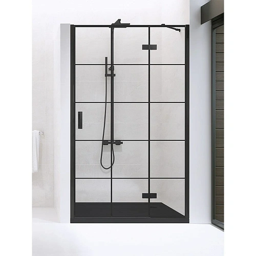 Душевая дверь NEW TRENDY NEW RENOMA BLACK R 110x195 D-0371A (черный) Душевая дверь NEW TRENDY NEW RENOMA BLACK R 110x195 D-0371A (черный)