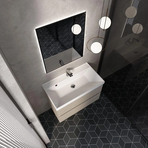 Тумба под раковину AQUAme AQM900180BG S1 подвесная 80 см бежевый Тумба под раковину AQUAme AQM900180BG S1 подвесная 80 см бежевый