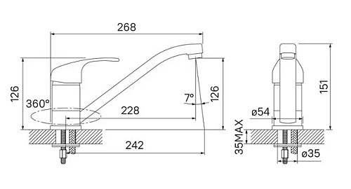 Смеситель для кухни Iddis Alborg K56001C Смеситель для кухни Iddis Alborg K56001C