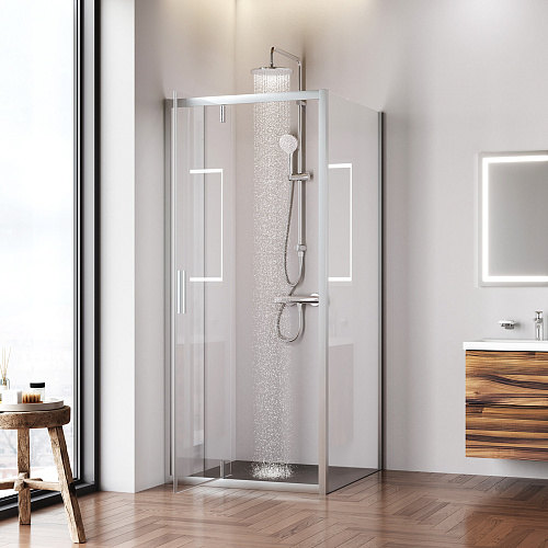 Душевой уголок AM.PM Gem W90G-404-9090-MT распашная 90x90 профиль хром матовый, стекло прозрачное Душевой уголок AM.PM Gem W90G-404-9090-MT распашная 90x90 профиль хром матовый, стекло прозрачное