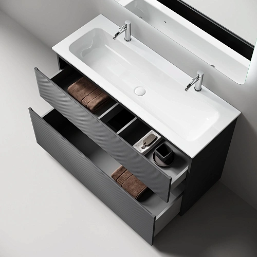 Тумба под раковину SANCOS Folk Floor FL120FGS 1190х445х850 Grey soft, напольная Тумба под раковину SANCOS Folk Floor FL120FGS 1190х445х850 Grey soft, напольная