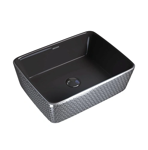 Раковина GROSSMAN Color GR-3016SBR (480x370x130) серебро черная внутри Раковина GROSSMAN Color GR-3016SBR (480x370x130) серебро черная внутри