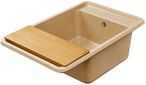 Кухонная мойка Aquaton Беллис 78 1A725032BS220 из литого мрамора, песочный Кухонная мойка Aquaton Беллис 78 1A725032BS220 из литого мрамора, песочный