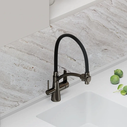 Смеситель для кухни Sancos Eri SC4001GG под фильтр, вороненая сталь Смеситель для кухни Sancos Eri SC4001GG под фильтр, вороненая сталь