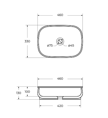 Раковина CEZARES CZR-6605 накладная Раковина CEZARES CZR-6605 накладная