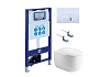 Комплект унитаза SET Aquatek АЛЬТАИР cm-042 4в1 с инсталляцией, креплением, клавишей смыва и сиденьем микролифт