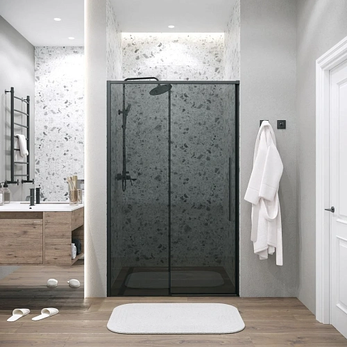 Душевая дверь GROSSMAN Galaxy 100.K33.01.120.21.10 (120x195) черный матовый, стекло тонированное Душевая дверь GROSSMAN Galaxy 100.K33.01.120.21.10 (120x195) черный матовый, стекло тонированное