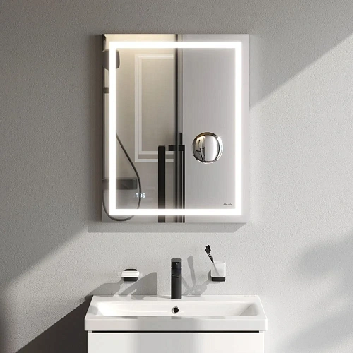 Зеркало AM.PM Gem M91AMOX0553WG с LED-подсветкой, часами 55 см Зеркало AM.PM Gem M91AMOX0553WG с LED-подсветкой, часами 55 см