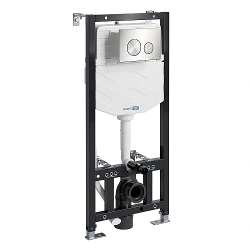 Инсталляция для унитаза WasserKRAFT Aller 10TLT.010.ME.BN02 с клавишей смыва никель Инсталляция для унитаза WasserKRAFT Aller 10TLT.010.ME.BN02 с клавишей смыва никель