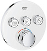 Картинка анонса товара «смеситель для душа grohe grohtherm smartcontrol на 3 выхода, белая луна (29904ls0) внешняя часть тер»