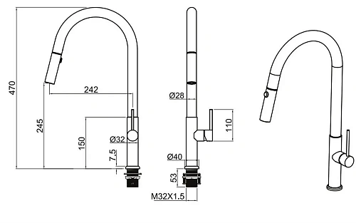 Смеситель для кухни Allen Brau Sprungfeder 5.60002-SS Сталь Смеситель для кухни Allen Brau Sprungfeder 5.60002-SS Сталь