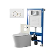 Комплект инсталляции Point Элемент PN45120 с клавишей смыва Виктория, белая/золото, PN44061WG и унитазом Вега с сиденьем микролифт PN41711 Комплект инсталляции Point Элемент PN45120 с клавишей смыва Виктория, белая/золото, PN44061WG и унитазом Вега с сиденьем микролифт PN41711
