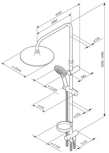 Душевой гарнитур AM.PM Like F0780064 Душевой гарнитур AM.PM Like F0780064