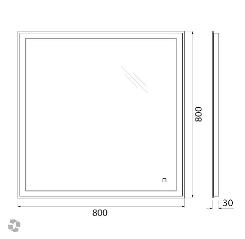 Зеркало BelBagno SPC-GRT-800-800-LED-TCH 12W 220-240V 800x30x800 с подсветкой и сенсорным выключателем Зеркало BelBagno SPC-GRT-800-800-LED-TCH 12W 220-240V 800x30x800 с подсветкой и сенсорным выключателем